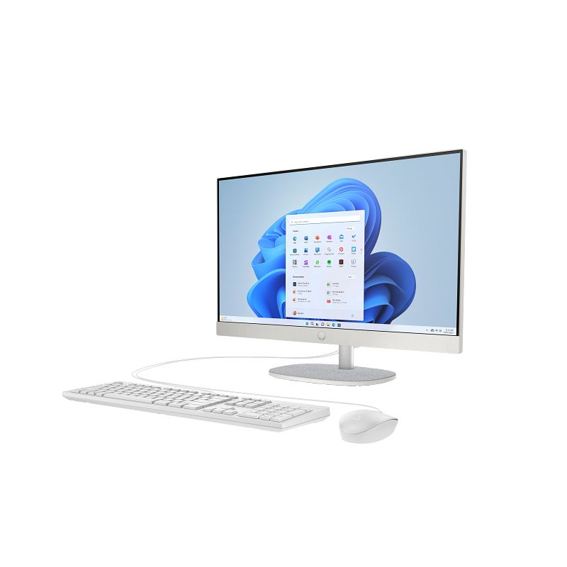 Computer monitor with keyboard and mouse on a white background