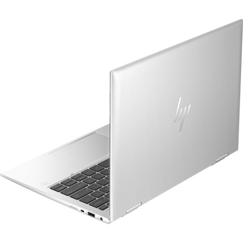 Silver laptop on a white background