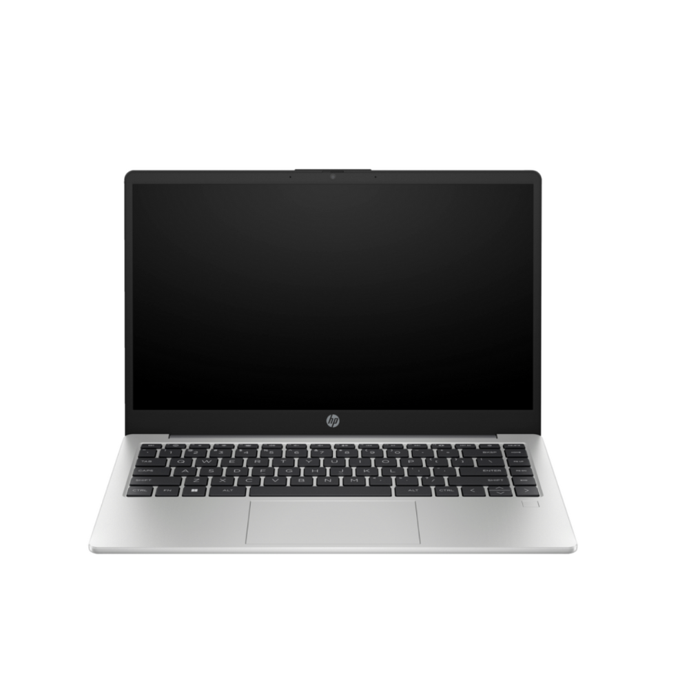 Laptop with HP logo on a white background