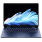 Laptop with a colorful display on a white background