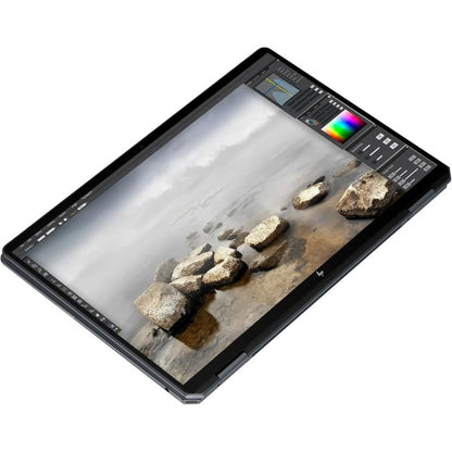 Digital drawing HP OmniBook Ultra Flip 14-fh0033dx Core Ultra 9 32GB RAM 2TB SSD displaying a landscape with rocks on the screen