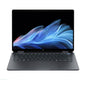 Laptop with a colorful display on a white background