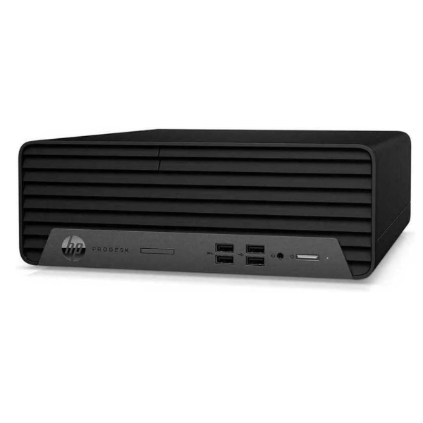 Black HP ProDesk 400 G7  computer on a white background