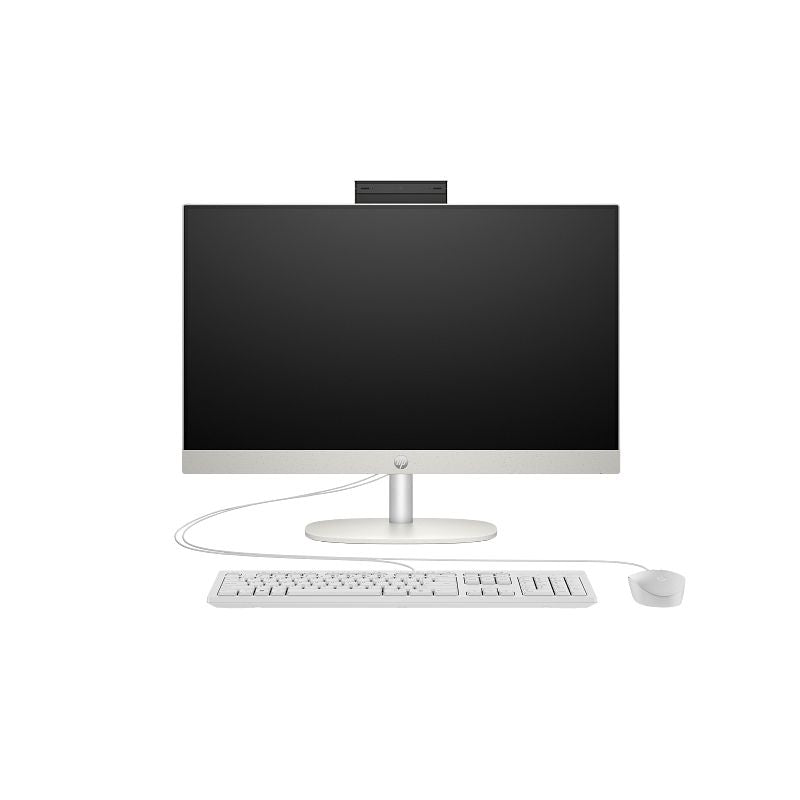 Computer monitor with keyboard and mouse on a white background