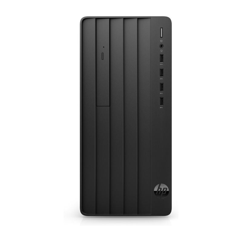 Black computer tower on a white background