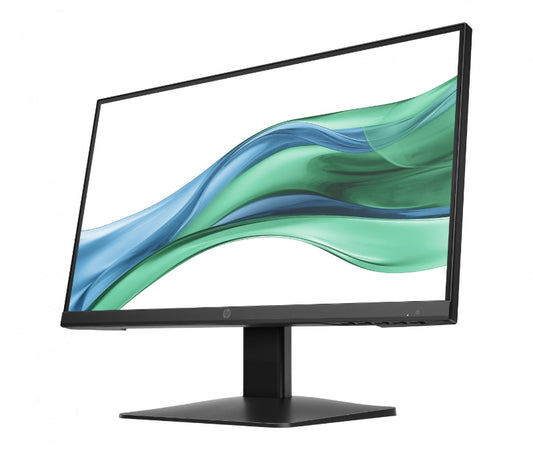 Computer monitor with a black frame and stand on a white background