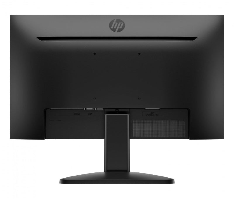 Black HP monitor on a white background