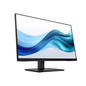 Computer monitor with a blue and white abstract design on the screen, on a white background