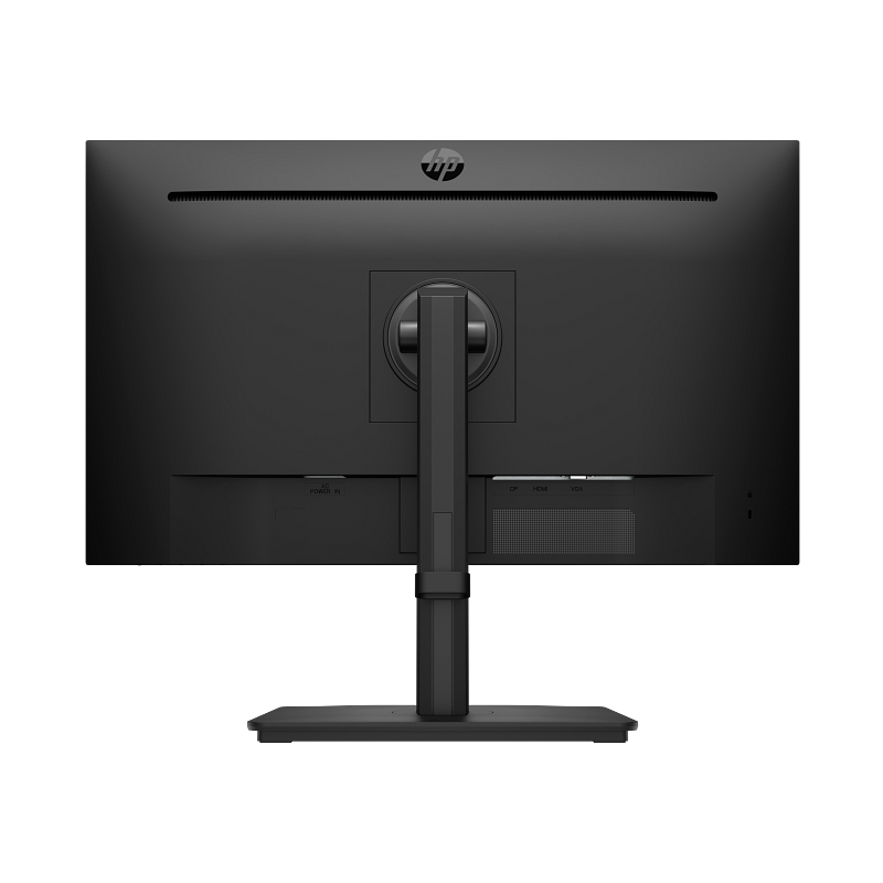Black HP monitor on a white background