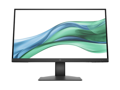 Computer monitor with a colorful display on a white background
