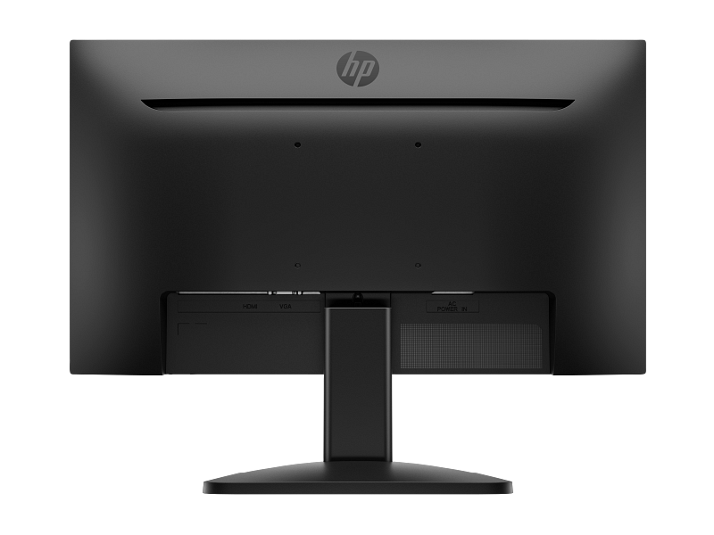 Black HP monitor on a white background