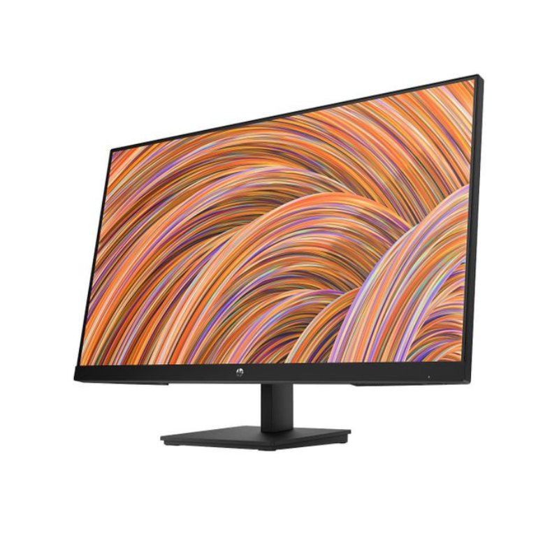 Computer monitor with colorful abstract design on a white background