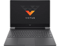 Laptop with Victus logo on a black background