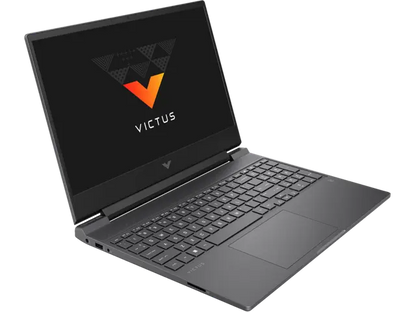 Laptop with Victus logo on a white background