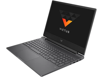 Laptop with Victus logo on a white background