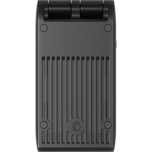 Black Hollyland Mars X 1080p HDMI Wireless Video Transmitter
 with cooling fins on a white background