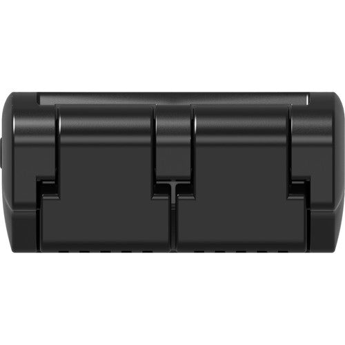 Black rectangular battery pack on a white background