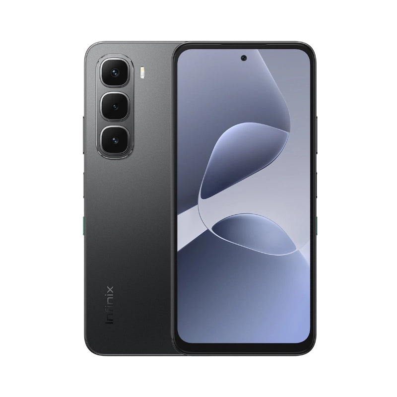Smartphone with a reflective screen on a white background