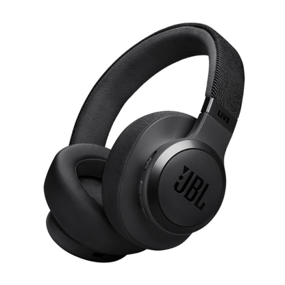 Black JBL headphones on a white background