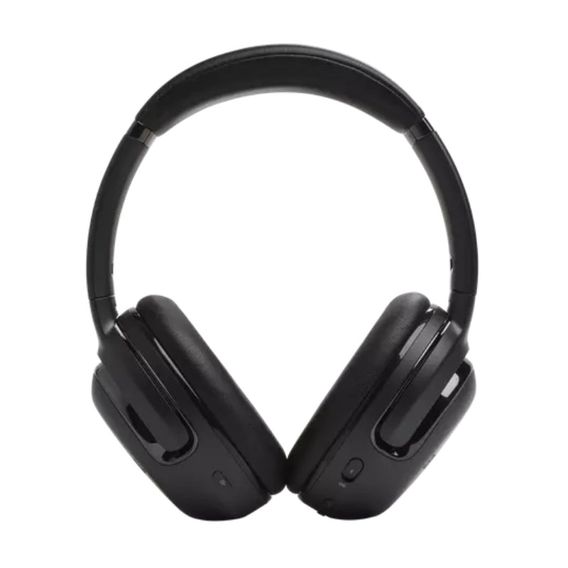 Black over-ear headphones on a white background