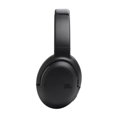 Black JBL headphones on a white background