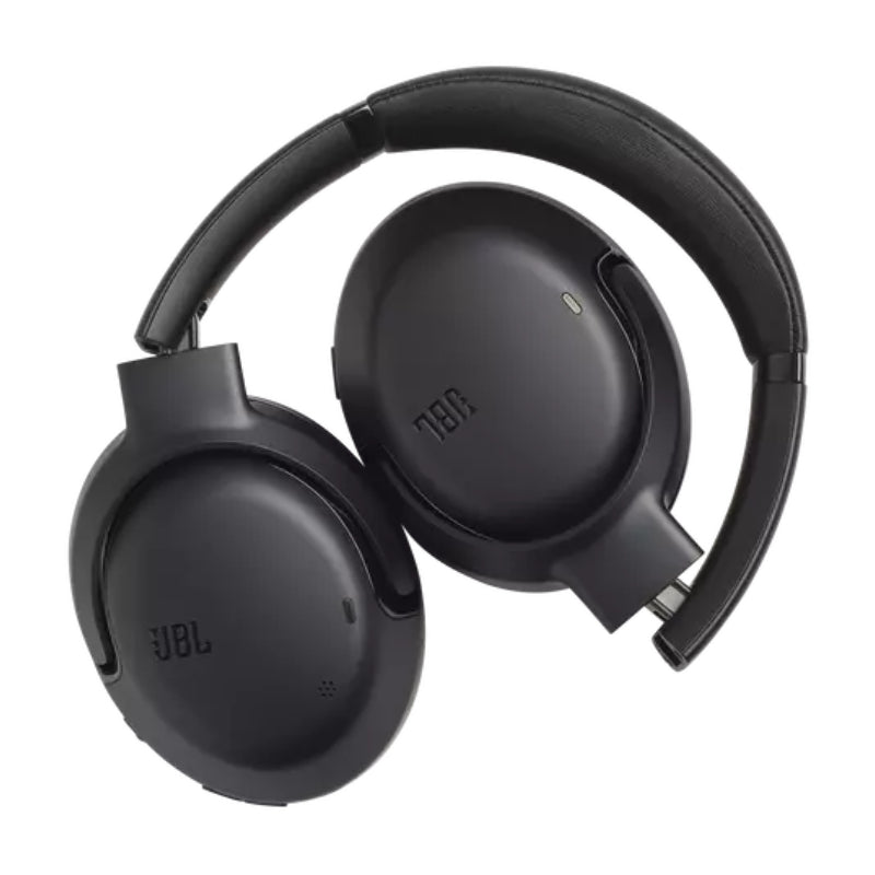 Black JBL headphones on a white background