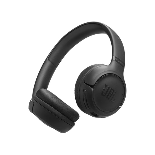 Black JBL headphones on a white background