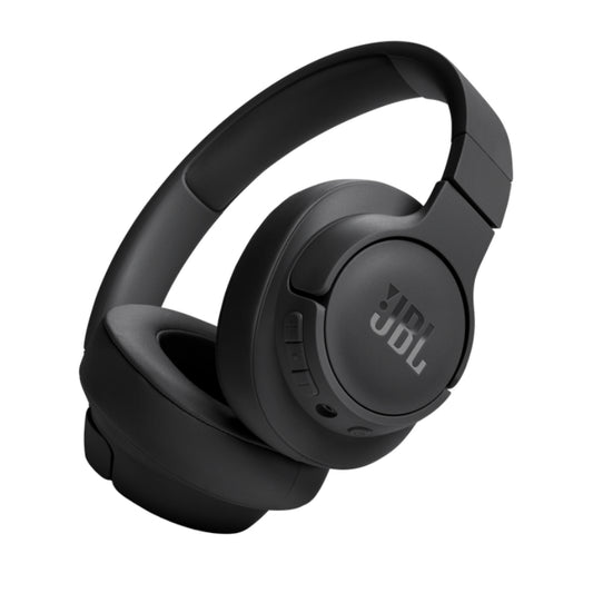 Black JBL headphones on a white background