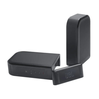 Black JBL audio device on a white background