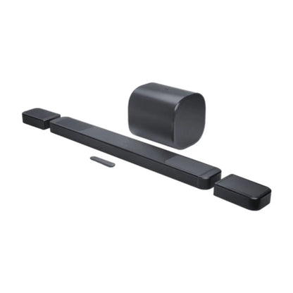 Black JBL Bar 1300MK2 Soundbar with subwoofer on a white background