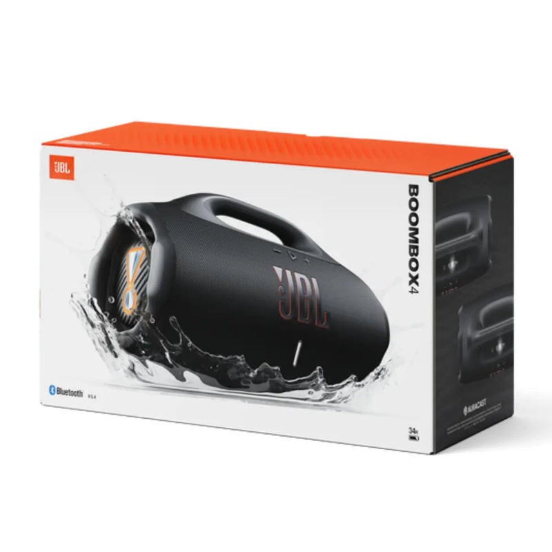 JBL Boombox 4 speaker packaging on a white background