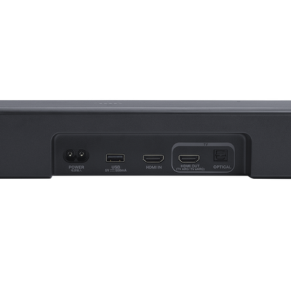JBL SoundBar 500MK2 image showing power,usb and hdmi ports