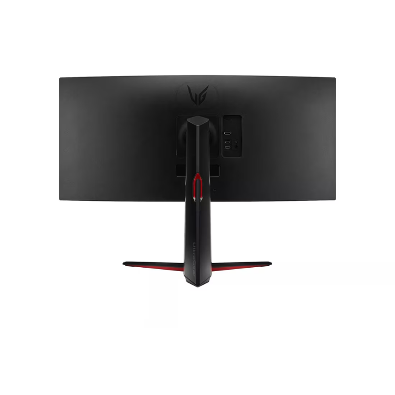 Gaming monitor with a black stand on a white background