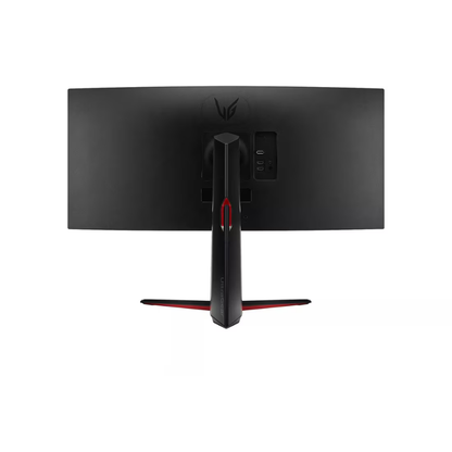 Gaming monitor with a black stand on a white background