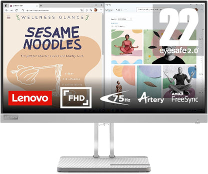 Lenovo monitor displaying multiple applications with visible branding.