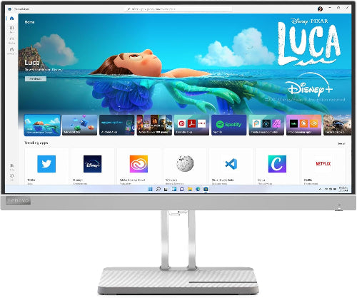 Lenovo L22e-40 21.45" Fhd Monitor-67afkacbae displaying a Disney+ interface with 'Luca' movie poster.