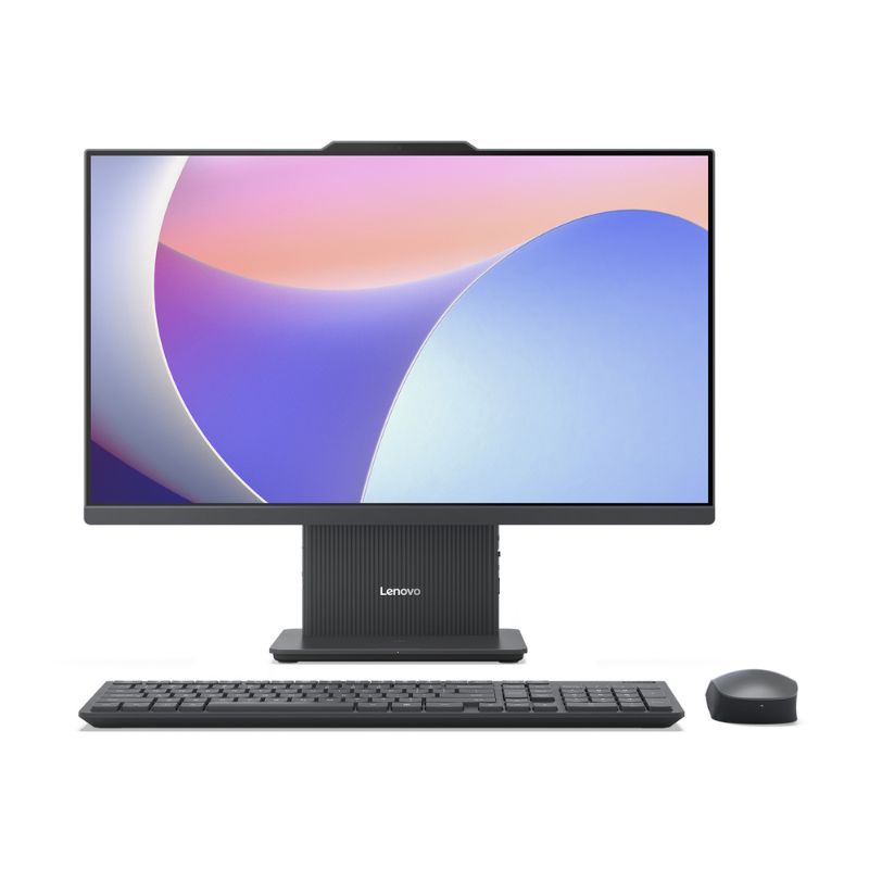 Lenovo computer setup with monitor, keyboard, and mouse on a white background