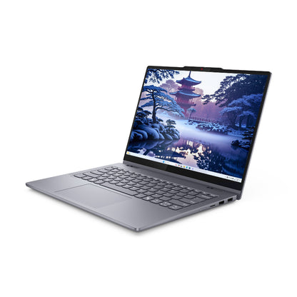 Laptop with a scenic display on a white background