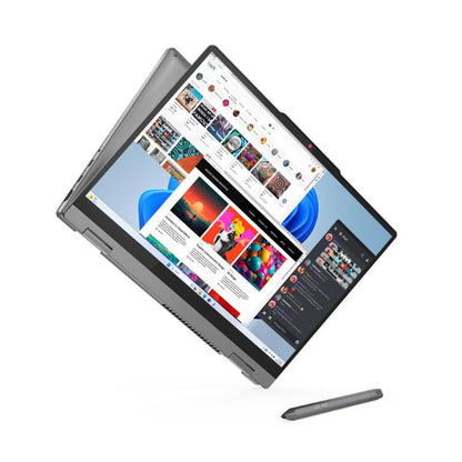 Laptop with stylus on a white background