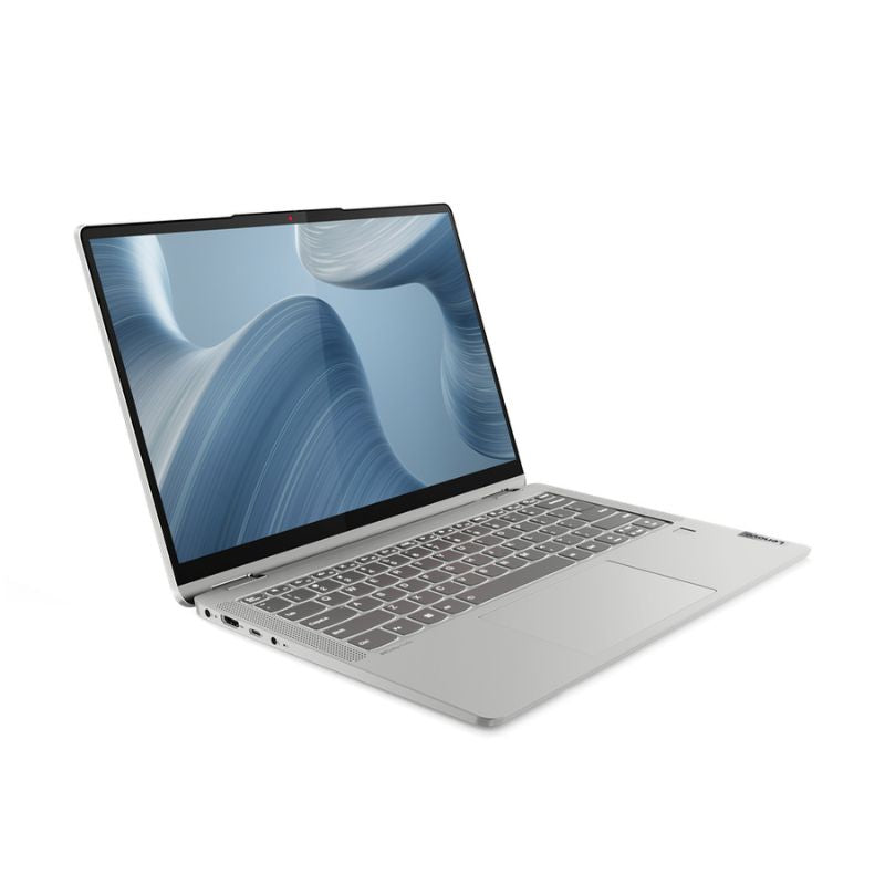 Silver laptop on a white background