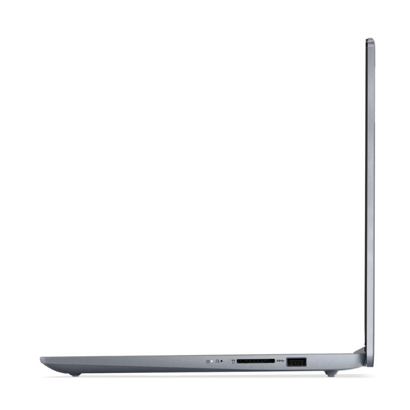 Side view of a laptop on a white background