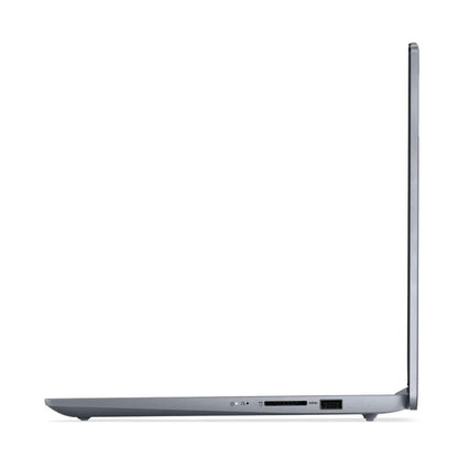 Side view of a laptop on a white background