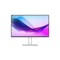 Computer monitor with a colorful display on a white background