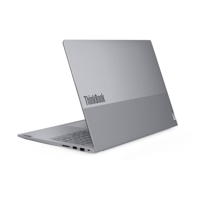 Gray ThinkBook laptop on a white background