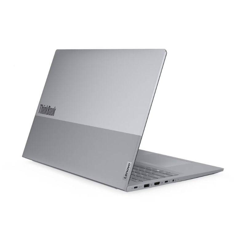 Silver laptop on a white background