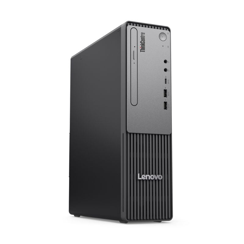 Lenovo desktop computer tower on a white background