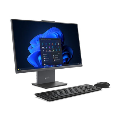Lenovo ThinkCentre neo 50a 24 Gen 5 Core 7 240H 8GB RAM 512GB SSD-12SC009EUM with keyboard and mouse on a white background
