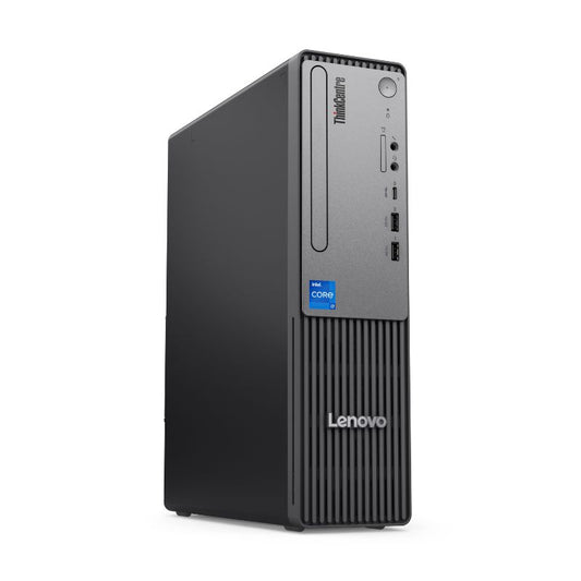 Lenovo desktop computer tower on a white background