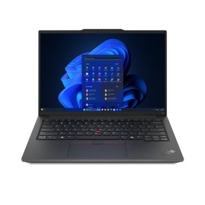 Laptop with a blue screen on a white background
