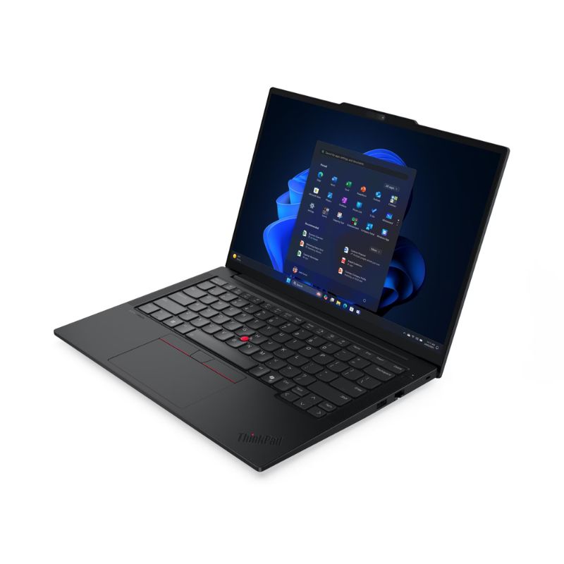Open laptop with ThinkPad branding on a white background